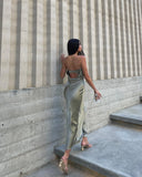 Satin Tube Maxi Dress-Outfit