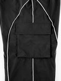 parachute trousers with cargo pockets and piping