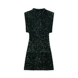 Women's Beads Dress Dress Sleeveless Party With Cushioned Shoulder Mini Dress