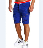 Mens Denim Chino Fashion Shorts Washed Denim Boy Skinny Runway Short Men Jeans Shorts Homme Destroyed Ripped Jeans Plus