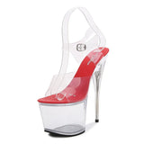 Zingj Model Walk Show Female Shoes Hate Sky High 17Cm Cm Ultra High Heel Transparent Crystal