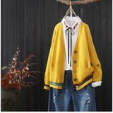 spring new knit jacket women loose wild knit cardigan literary fan outer sweater
