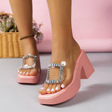Asia Large-Size High-Head Drill Slippers Women Wear Waterproof Table Thick Bottom Cold Slippers