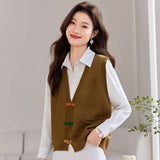 Cardigan Vest Women's Spring Dress 2024 New Fashionable Foreign Style Loose Thin Disk Buckle Horse Clip To Wear A