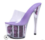 Zingj 2023 Summer New Model Shoes Super High Heels 17CM Thin Heel Waterproof Table Sandal Female Transparent