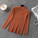 Autumn Winter Women Pullovers Sweater Knitted Korean Elasticity Casual Jumper Fashion Slim Turtleneck Warm Female
