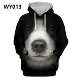 Autumn Mens Hoodies with Cap 3D Digital Dog Pet Print Long Full Sleeves Casual Hip Hop Counple Women Clothes Front