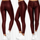 Casual Pants Small Feet Pants Women Warm Trousers Sexy Tight-Fitting Ladies Stretch High-Waist Pants Fashion Pure