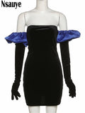 Long Puff Sleeve Off Shoulder Autumn Winter Elegant Evening Party White Black Mini Dress Sexy Women Kawaii