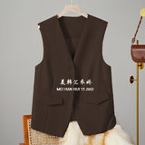 Vest Women's Small Vest 2025 Spring And Autumn New Repair Outside The Folding Women's Shoulder White Short Horse
