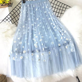 Women Tender Sweet Korean Style Printed Lady Mesh Ins Classy All-match College Elegant Popular Lovely Girls Stylish