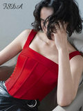 Satin Corset Crop Top Women Green Y2K Sleeveless 2022 Black Backless Bustier Cami Summer Sexy Party Tube Tank Tops