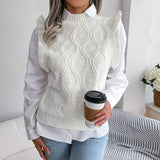 Shooting 2025 Autumn And Winter Wood Ear In The Shape Of A Knitted Vest Sweater Women's