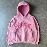 Popular Vintage Letter Print Pullovers Hoodies Men Y2K New Harajuku Style Loose Sweatshirt Unisex Casual Joker Hoodie Top 211-1-Outfit