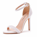 Cm Light Mouth With Low Heel High Heel White Pearl Wedding Dress Wedding