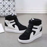 New Korean Version Of The Fashion Magic Stick Thick Soles Of High-Pine Cake Shoes High-Top Shoes Color Frosted Leather Casual