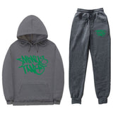 Popular Letter Gothic Print Hoodies Sweatpants Men Y2K New Street Hip Hop Fashion Sports Suit Unisex Casual Loose