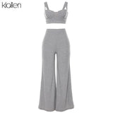 Autumn Wild Thin Knitted Vest + Loose Straight Bell-Bottomed Pants 2022 Fashion Stretch Slim Soft Home Wear 2 Pieces