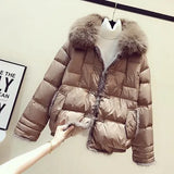 Women Coat 90% Duck Down Jacket Real Fox Fur Collar Hooded Jacket Elegant Female Thick Warm Button Duck Down