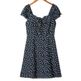 Zingj Trendy Women's Dress French Retro Sexy Skirt With Shoulders And Waist Showing Thinness, Tibetan Blue And Broken