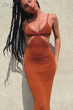 Sexy Summer Vacation Outfits Knitted Halter Maxi Dresses for Women 2023 Elegant Dress Sets Holiday Beach