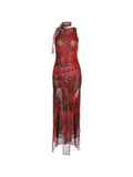 bodycon maxi dress with high leg