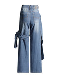 Style Hot Girl Jeans 2025 New Stereo Band Design Sense Bow Straight Leg Jeans