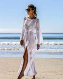 Knitted Beach Dress Beach Cover up Crochet Tunic Beach Pareo Beach Praia Cover Salida de Playa Beachwear Cover