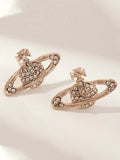 Rhinestone Planet Design Earring- Outfit