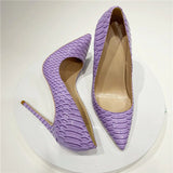 Women super pumps 12cm high heel thin stilettos pointed toe slip on party 10cm 8cm fashion snakelike sexy shoes YG047