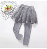 Cotton Baby Girls Leggings Lace Princess Skirt-pants Spring Autumn Children Slim Skirt Trousers for 2-6 Years Kids