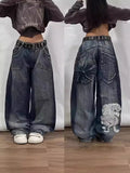 Zingj Hiphop New Spring Hip-Hop Style Straight Jeans With Loose Broad Legs 211-0-Outfit
