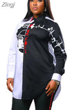 Women Fashion Patchwork Shirts Blouse Long Sleeve Turn-Down Collar Streetwear Fall Female Tops Blouses Shirts Spring