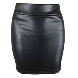 Women Faux Leather Mini Pencil Skirt High Waist Bodycon Pu leather Skirts Office Lady Skirts Oversized 2021