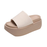Summer New Small Platform Slippers Women Wear Holiday Cool Drag Open-Toe Beach Shoes Platform Shoes