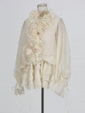 Light-Cooked Windy Sexy Lotus Leaf Side Long-Sleeved Chiffon Dress 2025 New Splicing Flower Design Short Dress Women's