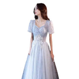 Exam Evening Dress Dress Banquet Temperament Light Luxury Small Student Vocal Music Student Dress Annual Host Dress