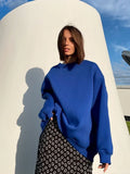 Loose Sweatshirt Street Solid Color Polar