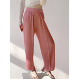 Folded 2025 New Fish Scale Pants Show Thin Set Of Leisure Pants Tight Waist Multi-Color Temperament Lazy