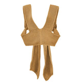 2021 Sleeveless Knitted Crop Sweater Sexy Autumn Summer Fashion Vest Black Casual White Jumper Top Female