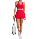 Zingj Casual Bra Short Skirt Running Sports Fitness Suit Breathable Yoga Nude Tennis Suit Two-Piece Set-Outfit