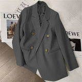 Zingj Spring And Autumn Outfit Fried Street Loose Leisure Versatile Autumn Suit Jacket Female Korean Black Suit