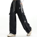 Vintage Piping Details Cargo Sweatpants-Outfit