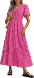 Women's V-Neck A-Shaped Hollow Lace Cake