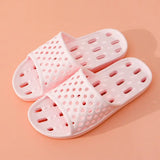 Men Slippers New Hollow Bathing Soft Slippers Non-Slip Bathroom Platform Women Slipper Mute PVC Flip Flops Zapatos