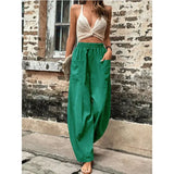 Solid Color Pocket Trousers With An