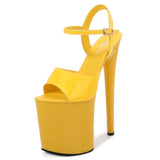 Zingj Patent Leather 20Cm High Heels Heel Sexy Waterproof Platform Hate Day Superb High Sandals Female
