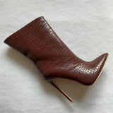 Women Boots Fashion Super High Heel Ankle Boots Faux Leather Autumn Pointed Toe Boots Winter Female Boots 2021