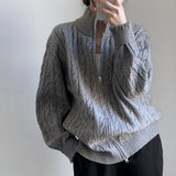 Vintage Half Zip Up Cable Knit SweaterOutfit