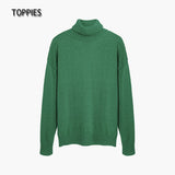 2021 Autumn Winter women fashion Sweater 15% wool Green turtleneck sweater Knitted Tops Korean Winter